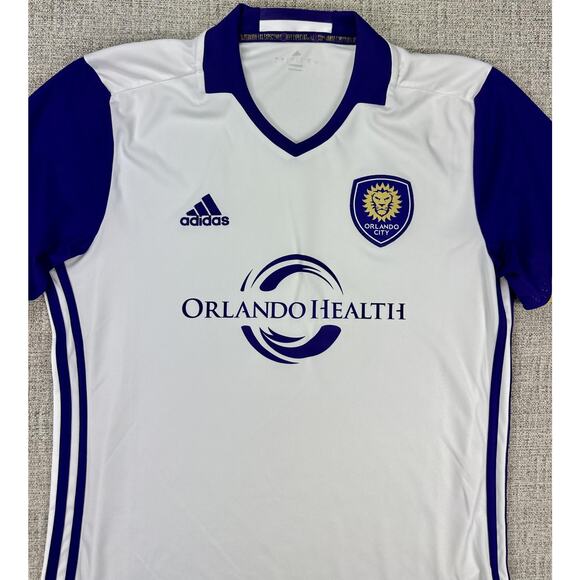 Orlando City SC Womens Jersey Mens Large White MLS Soccer Adidas ClimaCool - Picture 2 of 14